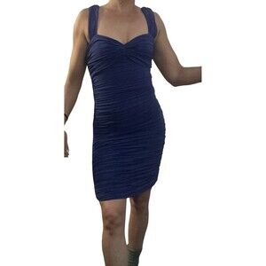 Nicole Miller Purple ruched zip side dress xs 2